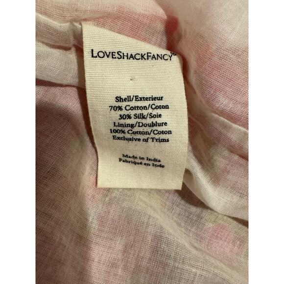 LoveShackFancy Safiya Cotton Silk Blend Swaying Coral Pink Mini Dress Medium - Picture 9 of 10